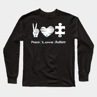 Peace Love Autism Awareness Long Sleeve T-Shirt